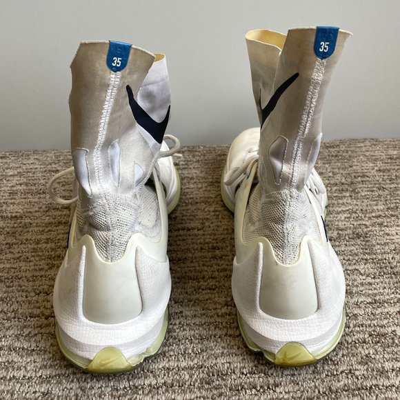 Men's 8.5 Nike KD 8 Elite High top Basketball Shoes White Blue - Picture 3 of 4